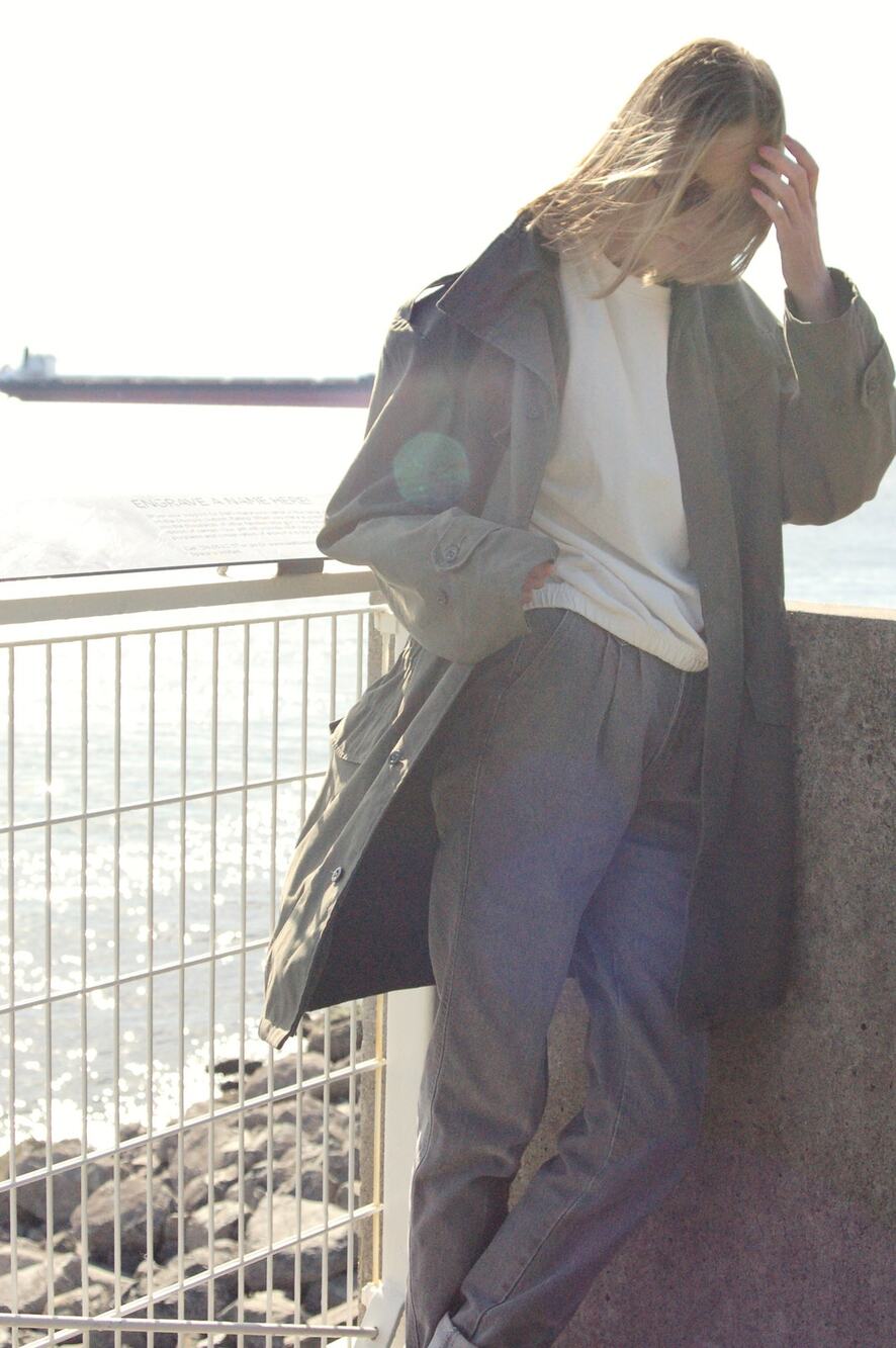 Vintage 90s Belgian M88 Long Parka Trench Coat Olive Green ABL Preta Size Large